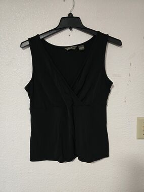 Eddie Bauer Black V-Neck Wrap Tank